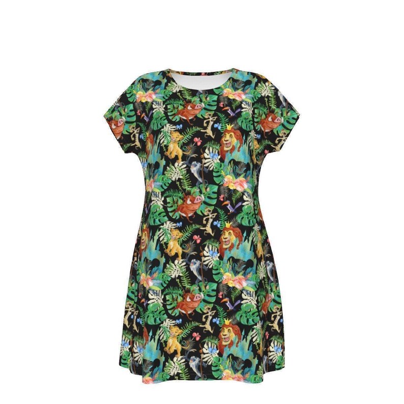 Watercolor Lion King Jungle - Disney Inspired Summer Dress in XS–5XL 4. T-Shirt Dress