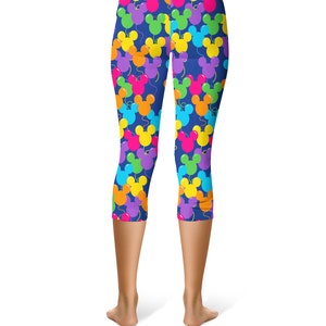 Mickey Ears Balloons Theme Park Inspired Leggings in Capri or Full Length, Sports Yoga Winter Styles in Sizes XS 5XL image 6