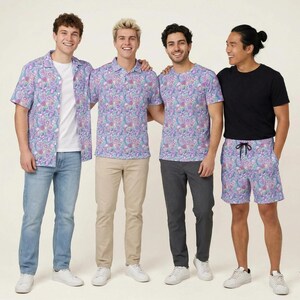Fairytale Florals - Little Mermaid Inspired - Disney Men's  Button Down Shirt, Shorts, Polo, T-shirt in XS–8XL