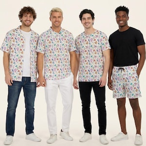 Blue Check Inside Out 2 - Disney Inspired Men's  Button Down Shirt, Shorts, Polo, T-shirt in XS–8XL (New Global Edition)