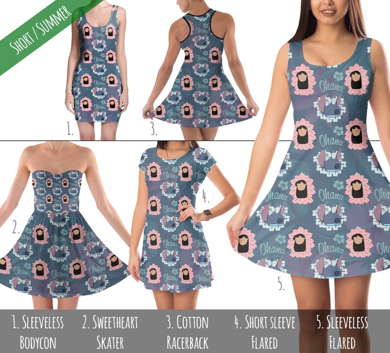 Ohana 5XL Disney Lilo And Stitch Inspired Dress in XS Short  Summer Styles