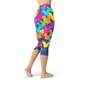 Mickey Ears Balloons Theme Park Inspired Leggings in Capri or Full Length, Sports Yoga Winter Styles in Sizes XS 5XL image 8