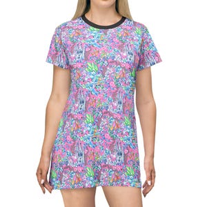 Bright Tropical Dreams - Cinderella&#39;s Mice - Women&#39;s T-Shirt Dress (Made in USA)