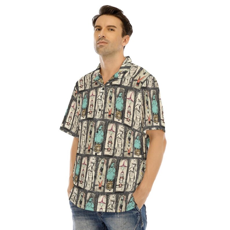 Stretching Haunted Nightmare - Disney Inspired Men's Button Down Shirt, Shorts, Polo, T-shirt in XS–8XL 1. Men's Button Up Shirt