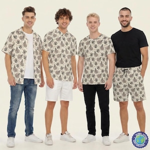 Happy Flower - Disney Inspired Men's  Button Down Shirt, Shorts, Polo, T-shirt in XS–8XL