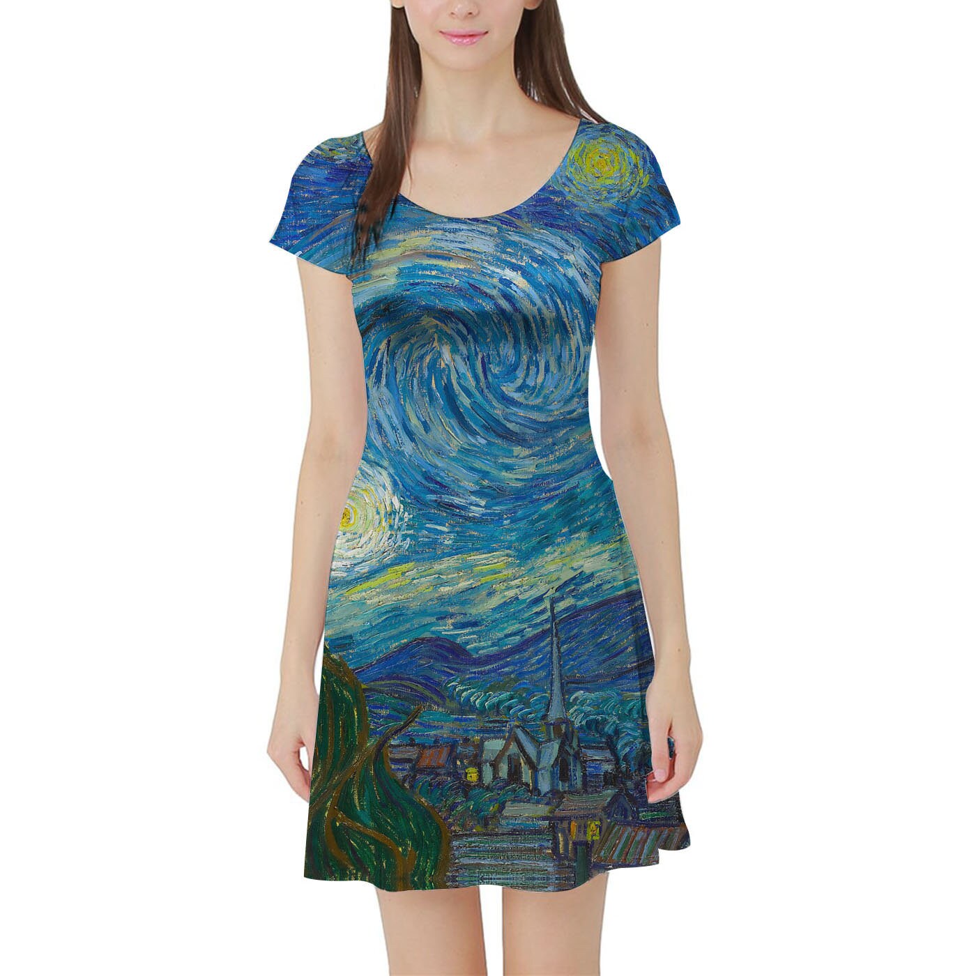 Van Gogh Starry Night Dress in XS 5XL Short / Summer - Etsy