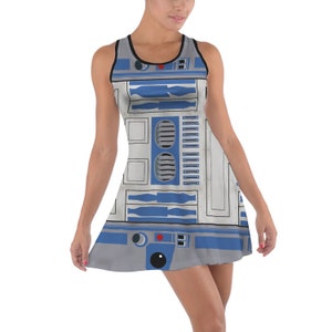 Little Blue Droid SW Space Wars R2D2 inspired Dress in Xs 5XL Short Length Styles RUSH AVAIL image 6