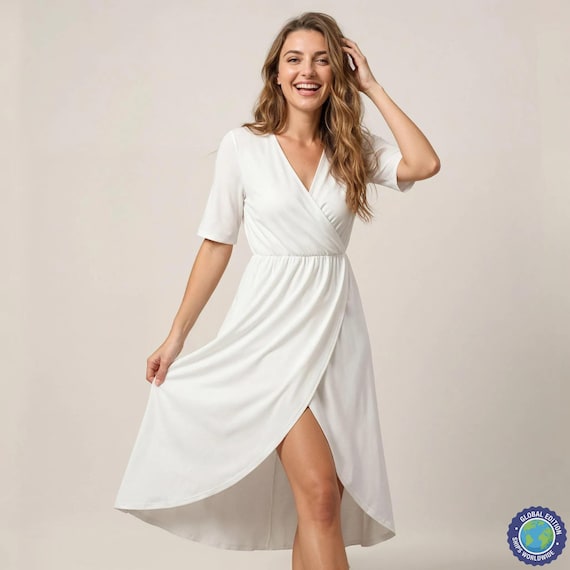 Pick Any Print from our Shop - Women’s V-Neck Wrap Midi Dress