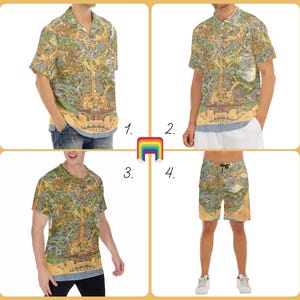 Disneyland Vintage Map - Disney Inspired Men&#39;s  Button Down Shirt, Shorts, Polo, T-shirt in XS–8XL (New Global Edition)