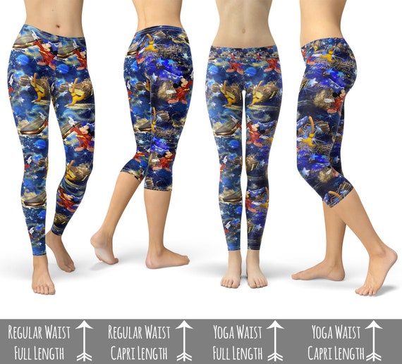 Fantasia Theme Park Inspired Leggings in Capri or Full Length, Sports Yoga  Winter Styles in Sizes XS 5XL 