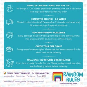 a blue poster with instructions on how to use the rainbow rules