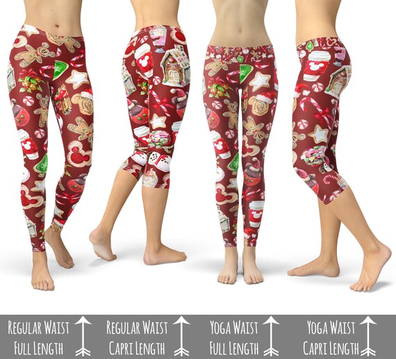 Theme Park Christmas Snack Goals Leggings in Capri or Full Length, Sports  Yoga Winter Styles in Sizes XS 5XL 