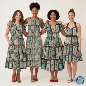 Stretching Haunted Nightmare  - Disney Inspired Midi Dress in XS–7XL