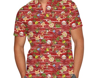 A Very Muppet Christmas - Theme Park Inspired Men's Button Down Short-Sleeved Shirt in XS - 5XL