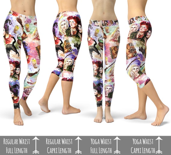 Hocus Pocus Halloween Inspired Leggings in Capri or Full Length, Sports  Yoga Winter Styles in Sizes XS 5XL 