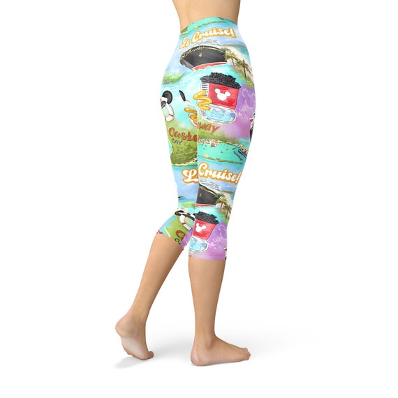 Castaway Cay DCL Inspired Leggings in Capri or Full Length, Sports Yoga  Winter Styles in Sizes XS 5XL 