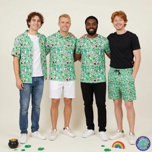 Sketched Olaf St. Patrick's Day - Disney Inspired Men's  Button Down Shirt, Shorts, Polo, T-shirt in XS–8XL