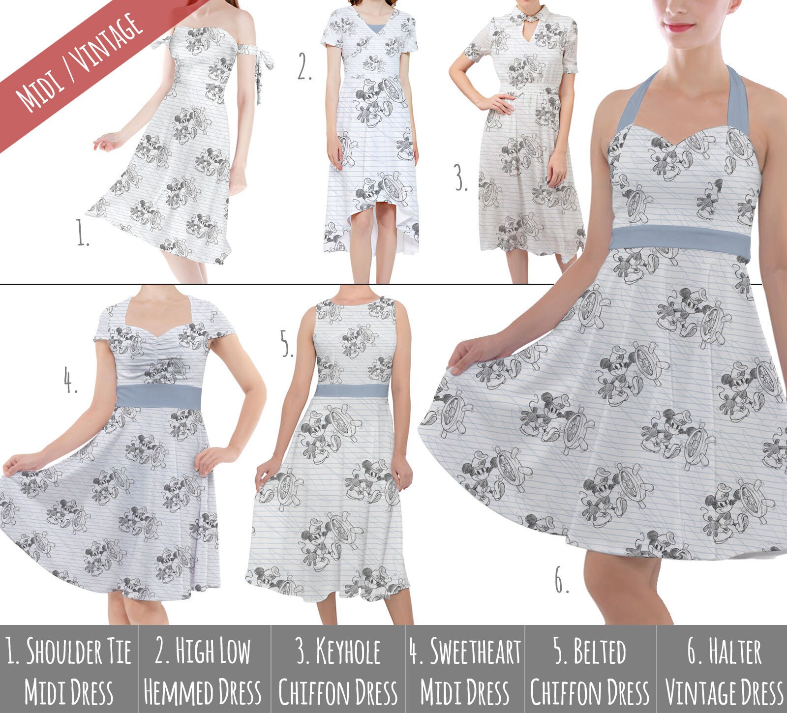 mickey mouse sketch dress