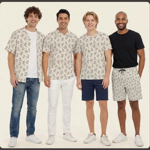 Chemise, short, polo et t-shirt pour homme, inspirés de Disney et portant le motif « Happy Panpan », disponibles du XS au 8XL.