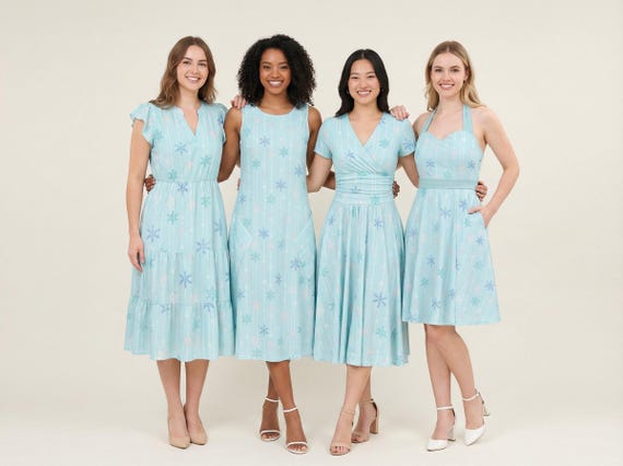 disney inspired cocktail dresses Frozen Ice Queen Snow Flakes