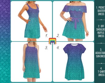 Ariel Mermaid Inspired - Disney Inspired Summer Dress in XS–5XL (New Global Edition)