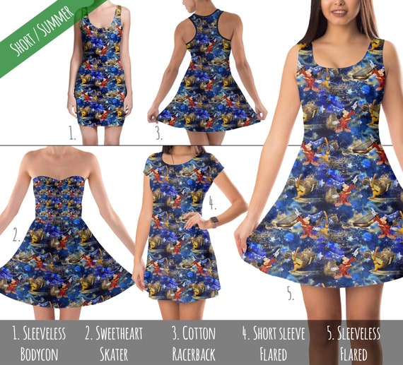 Fantasia Theme Park Inspired Dress in XS 5XL Short Summer Styles