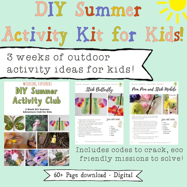 Summer Holiday Activity Pack for kids. Kids Printable Summer Activity ideas. Summer Fun Kit. DIY Summer Camp *Instant Download Printable*