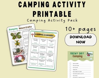 Camping Activity Bundle | Camping Games | Printable Activities for Families and Kids | Camping Activity Pack | Camp Activities | Camp Games