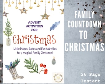 Christmas Activities Calendar for Families Printable, Kids Advent Calendar, Christmas Countdown Calendar, Christmas Holiday Activity Ideas