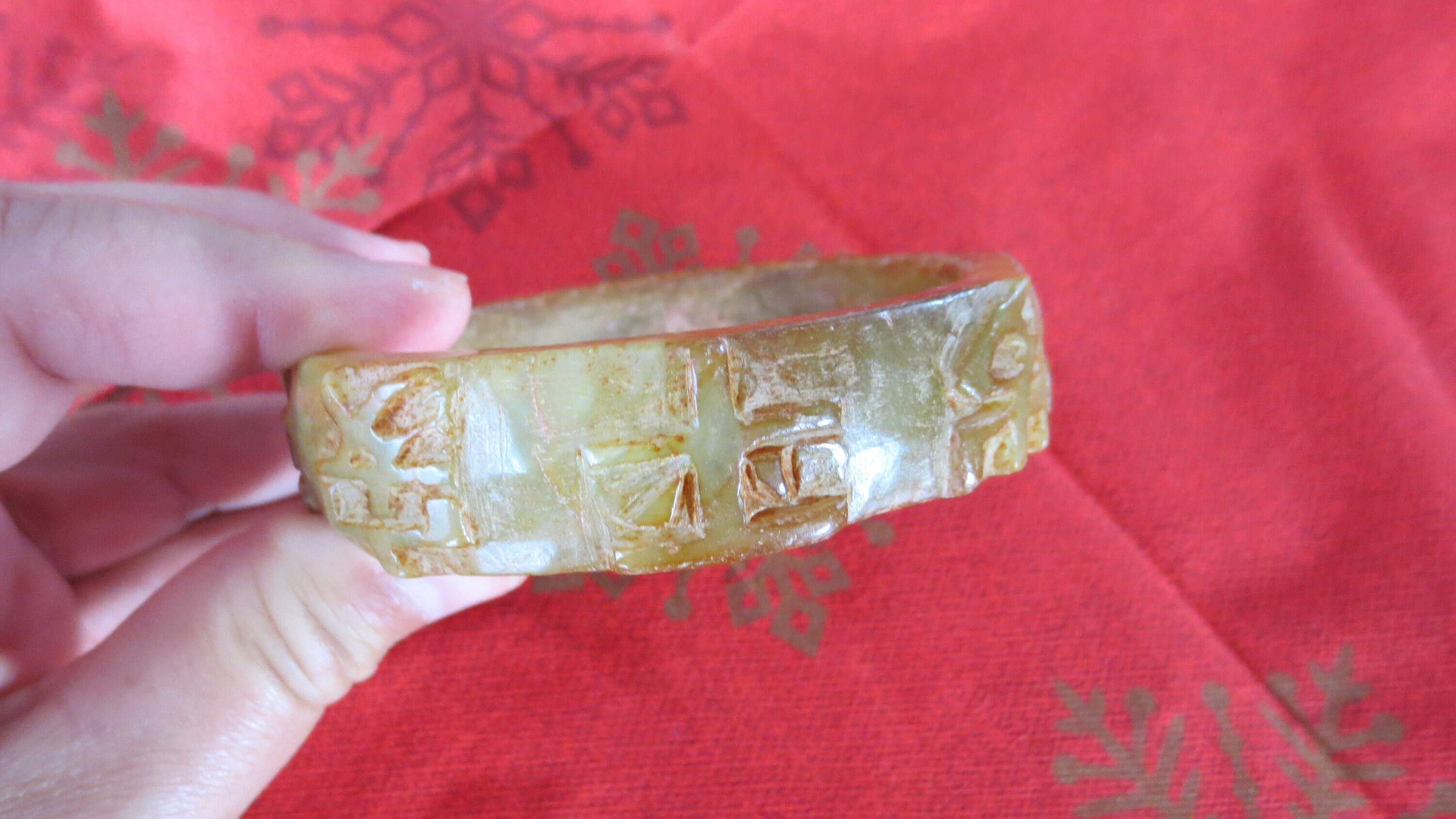 Jade Chinese Bracelet With Symbols Etsy