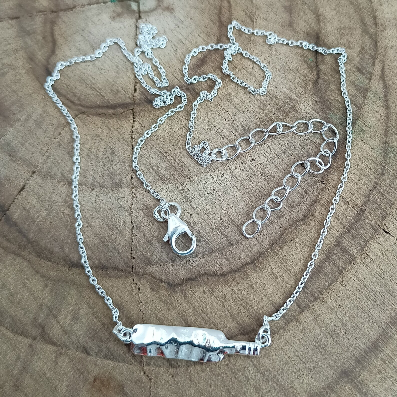 Wine Bottle Necklace Silver Wine Bottle Necklace Wine Bottle Etsy