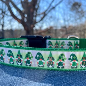 Lucky Gnome St. Patrick&#39;s Day Dog Collar 1&quot; wide - RTS