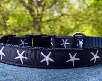 Starfish Beach Themed Dog Collar - RTS