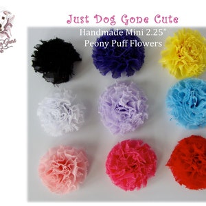 Cat or Small Dog Collar Flower Attachment - Mini Peony Puff Flower - Collar Accessory - READY TO SHIP!