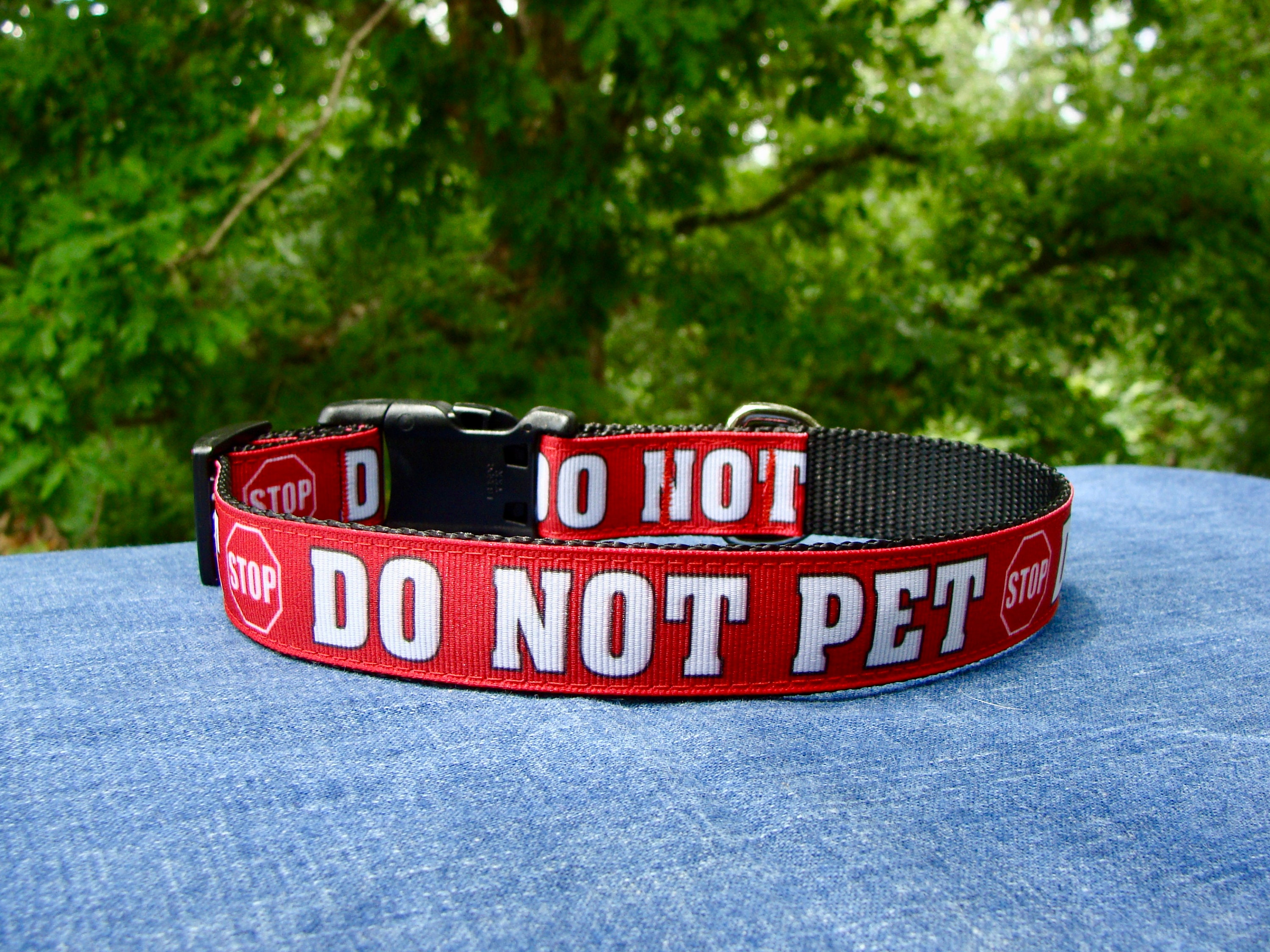 Stop Do Not Pet Red Dog Collar or Leash 5/8 XSmall Etsy