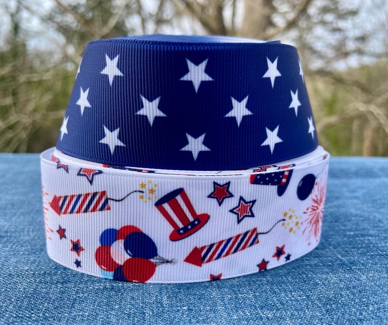 Parade Ribbons 4th of July Parade Celebration, American Blue Star Flag Ribbon - 1.5 ...