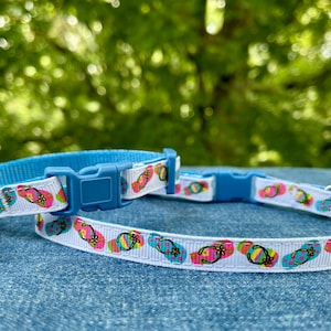 Flip Flops Summer Cat and X-Small Dog Collar 3/8&quot; wide, 1/2&quot; wide | Ready to Ship!