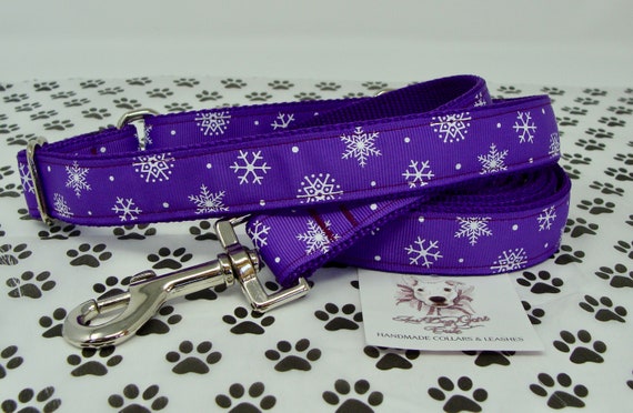 Snowflake Purple Dog Collar