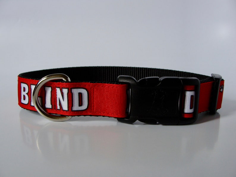 Blind Dog Collar or Leash Blue or Red Made to Order Etsy