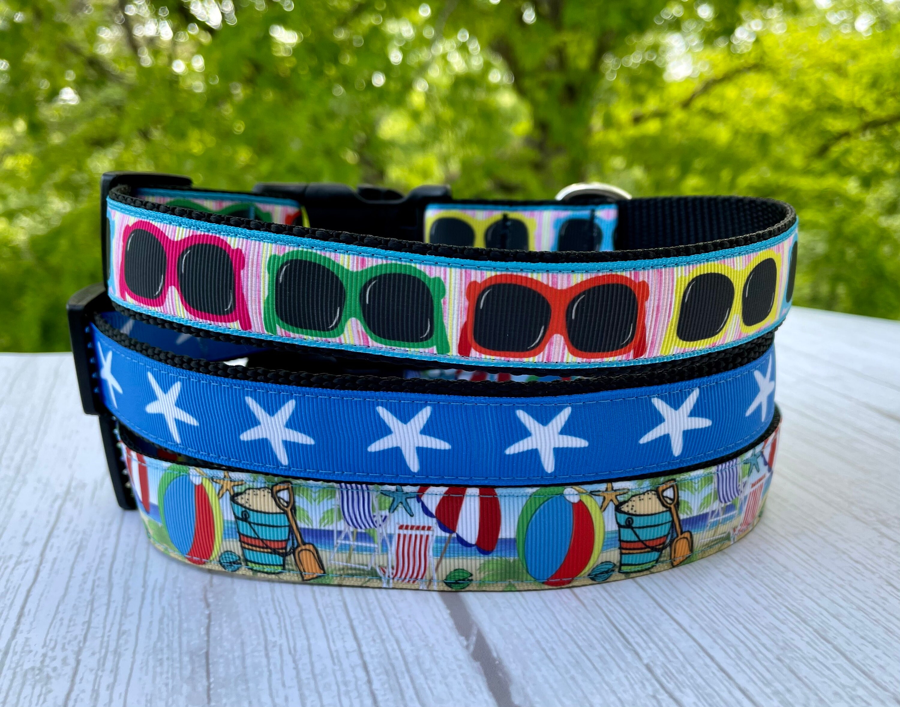 beach themed dog collars