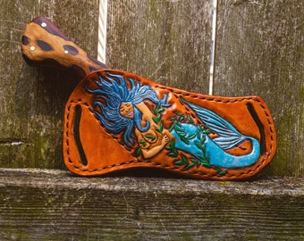 Custom leather knife sheath