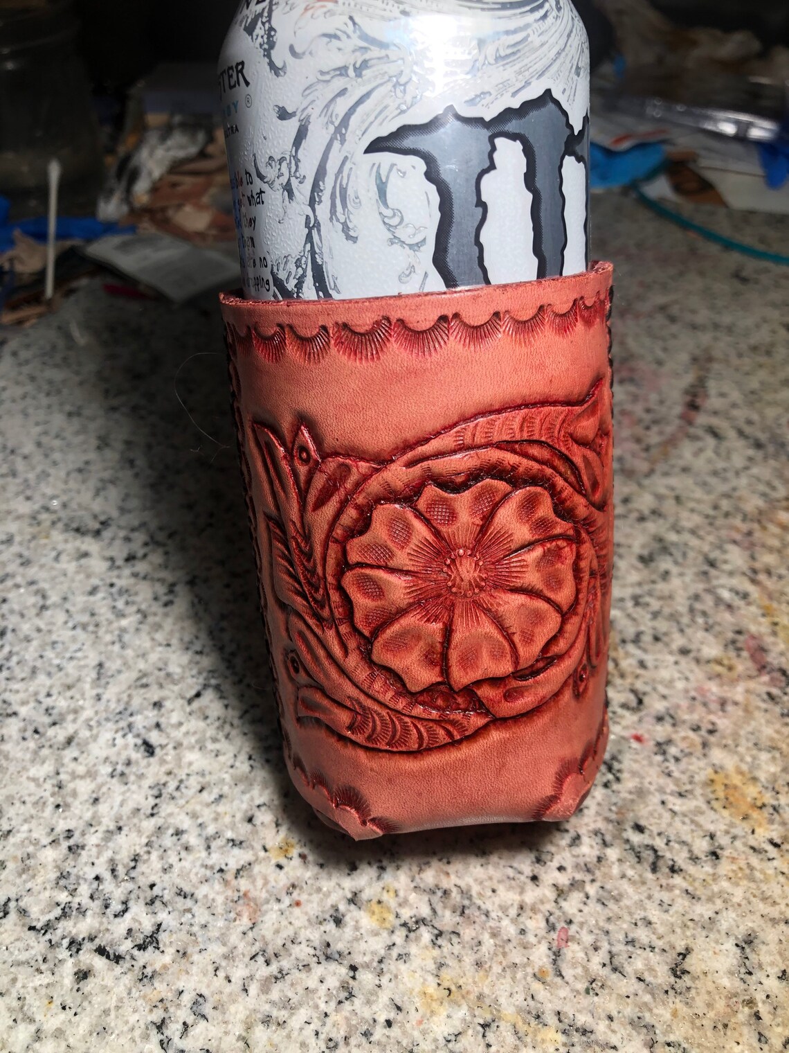 Leather Beer Can Holder Etsy