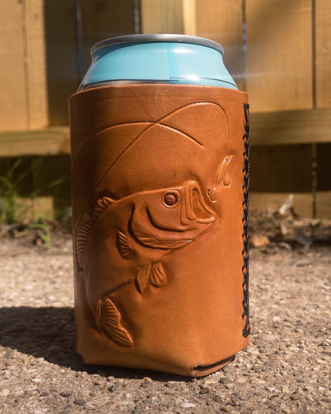 Leather Beer Can Holder Etsy