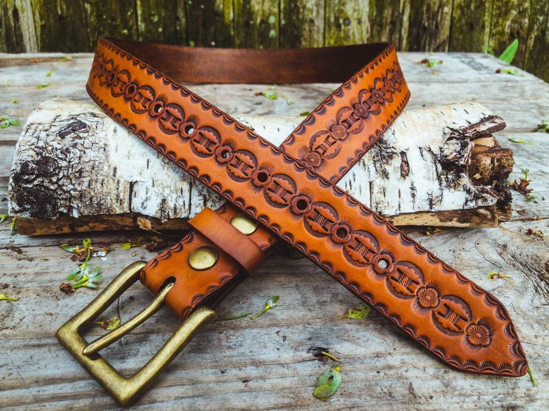 Black Leather Studded Belt - Etsy