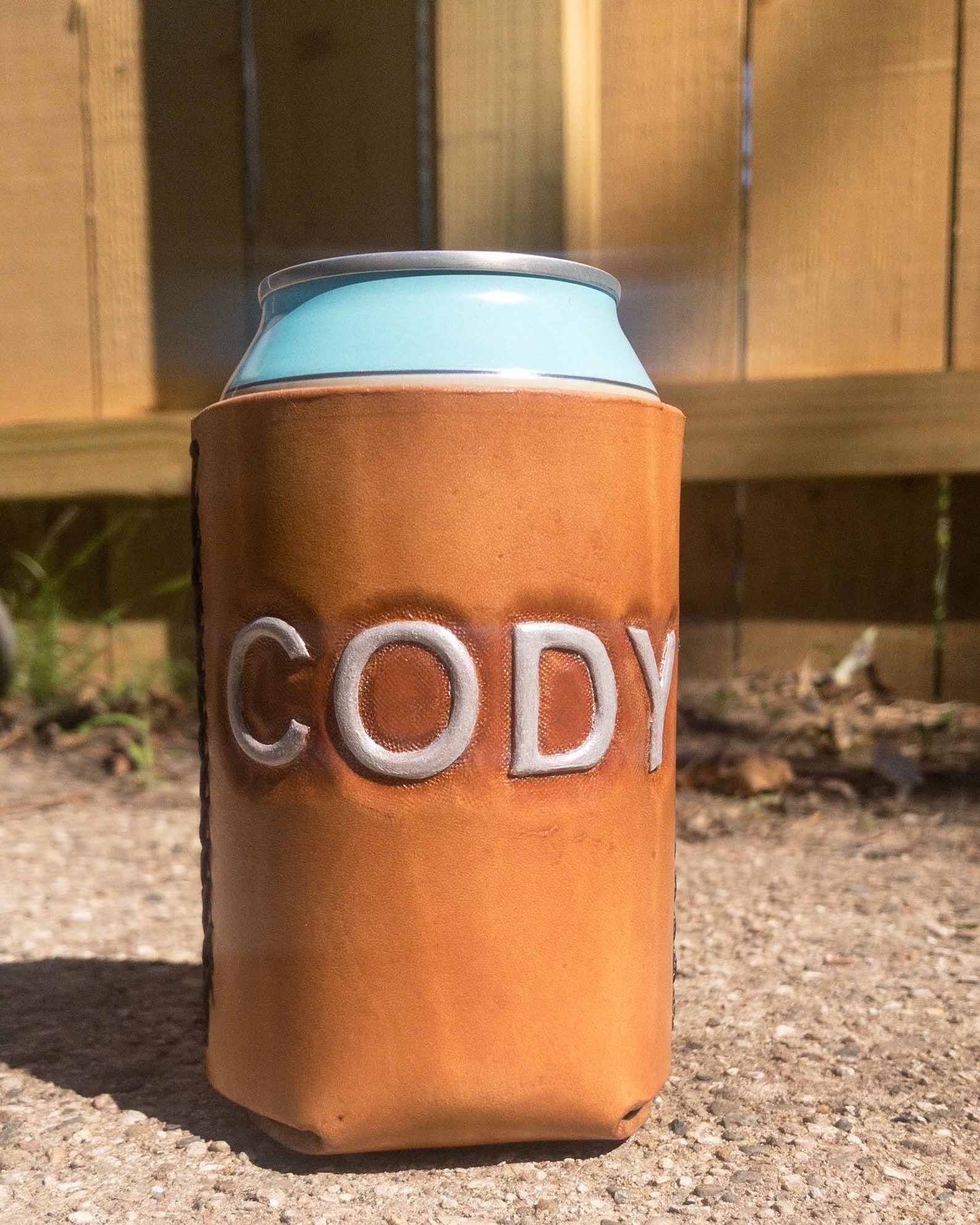 Leather Beer Can Holder Etsy