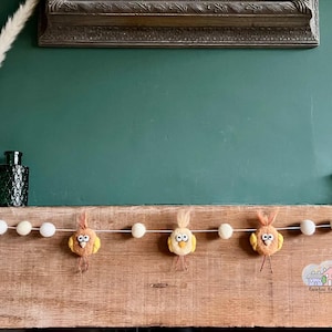 Felted Quirky Bird Garland