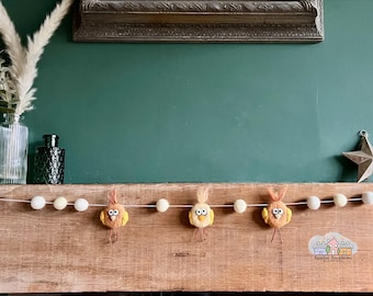 Felted Quirky Bird Garland