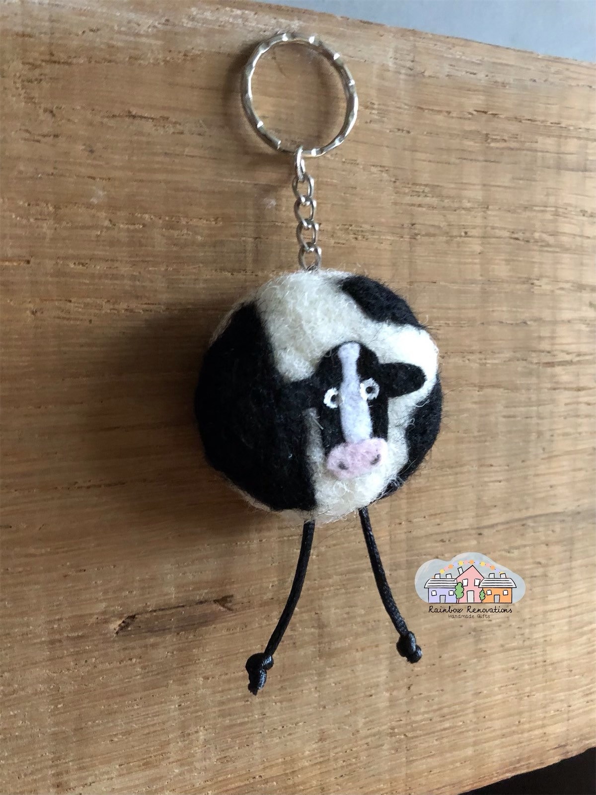 Farm Key Rings Handmade Felted Dairy Cow Keyring, Farm Animal Bag Charm - Etsy