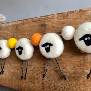 Felted Sheep Garland, animal garlands, nursery decor, orange and lemon, farm animals, sheep gifts, sheep bunting