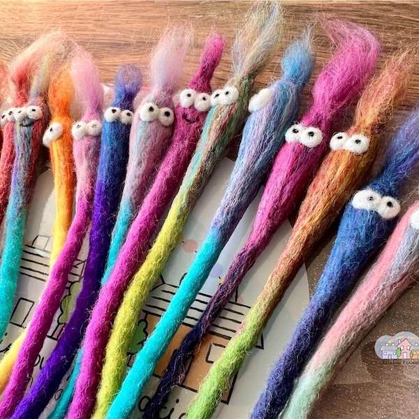 Felted Woolly Worm Bookmark, Quirky Book Lover Gift
